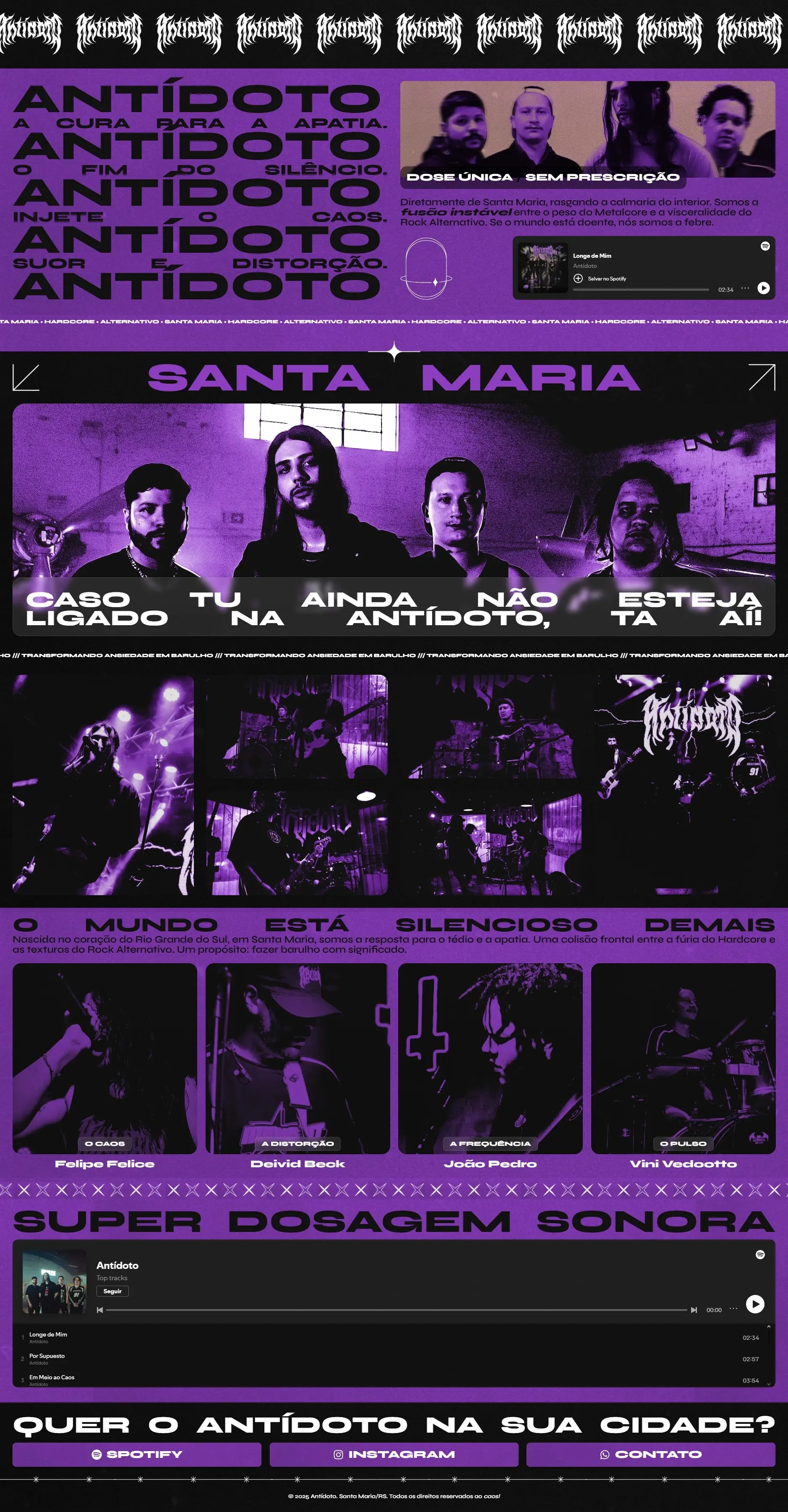Banda Antídoto — Projeto web